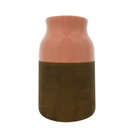 7&#x22; Pink &#x26; Brown Ceramic Pot by Ashland&#xAE;